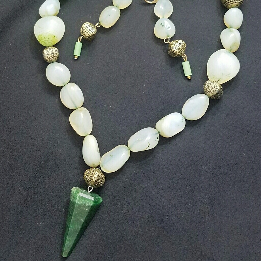 Handmade designer natural stone necklace